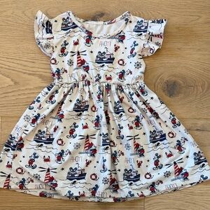 Mickey and Minnie Disney Nautical Print Kids Dress